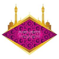 elegant moskeepoortontwerp. islamitische creatieve achtergrond met islamitisch mozaïek en moskee vector