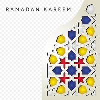 elegant moskeepoortontwerp. ramadan kareem achtergrond met islamitische mozaïek en moskee vector. geschikt voor islamitische vakantiegroetontwerpen vector