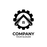 versnelling huis logo ontwerp vector
