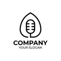 blad podcast logo ontwerp vector