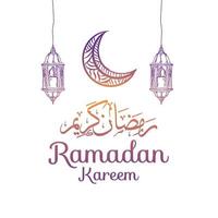 ramadan doodle uitnodigingskaart en groet banner. vector