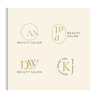schoonheid luxe brieven logo ontwerp collectie vector