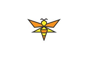 kleurrijke geometrische bug bij hommel voor honing of kinderen spelen logo ontwerp vector