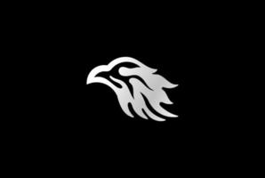 tribal vuur vlam adelaar havik valk hoofd logo ontwerp vector