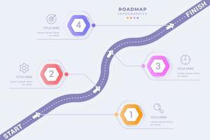 professionele routekaart infographic sjabloon met vier stappen ontwerp illustratie vector