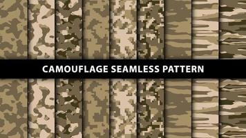 leger en leger camouflage naadloos patroon vector