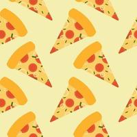 pizza plakjes vintage op pastel achtergrond naadloze patroon voor verpakking en decoratie print. fastfood en Italiaanse keuken vector