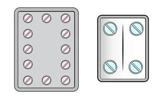 een typisch bellenpakket voor anticonceptiepillen op een witte achtergrond vector