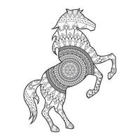 mandala paard kleurplaat vector