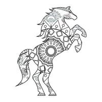 mandala paard kleurplaat vector