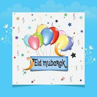 eid mubarak ballonnen decoratie eid social media post vector