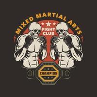 mma mixed martial art embleem vector