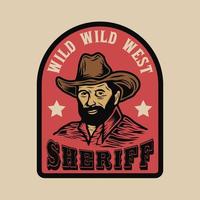 wilde westen cowboys vintage badge vector