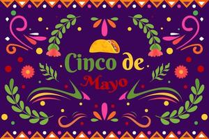 platte cinco de mayo mexicaanse vakantie achtergrond vector