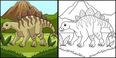hesperosaurus dinosaurus kleurplaat illustratie vector