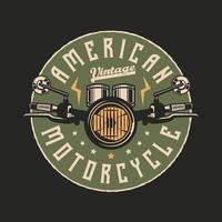 vintage aangepaste motorfiets vintage badge vector