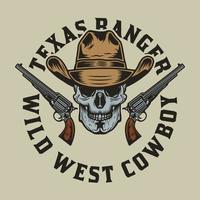 wilde westen cowboys vintage badge vector