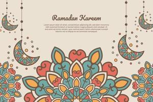 vintage achtergrond ramadan met mandala baner lantaarn wenskaart. -vector. vector