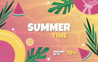 zwembad fruit zomer verkoop vakantie evenement poster sjabloon