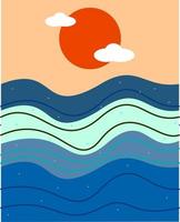 abstracte illustratie, abstract patroon, kleurrijke esthetische zeegezichtachtergrond vector