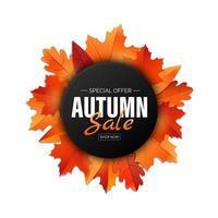 herfst verkoop vector banner achtergrond met elementen van herfstbladeren.