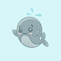 schattige kleine walvis vector