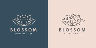 eenvoudig elegantie botanisch bloemenlogo-ontwerp vector