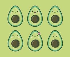 schattige avocado-illustratie vector