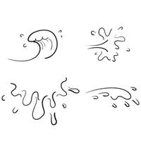 hand getrokken doodle water splash illustratie vector geïsoleerd