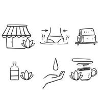 hand getrokken doodle schoonheid en spa gerelateerde illustratie vector