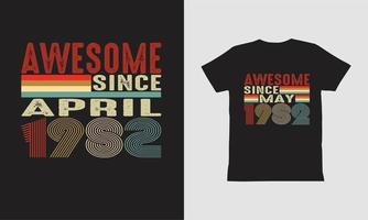 verjaardag 1982 t-shirtontwerp, verjaardagscadeauontwerp. vector