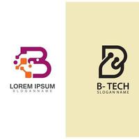 letter b technologie logo concept. creatief en elegant illustratielogo-ontwerp vector