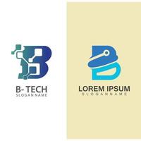 letter b technologie logo concept. creatief en elegant illustratielogo-ontwerp vector