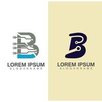 letter b technologie logo concept. creatief en elegant illustratielogo-ontwerp vector