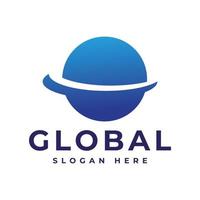 logo ontwerp met blauwe wereldbol vector