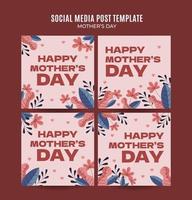 gelukkige moederdag retro webbanner voor sociale media vierkante poster, banner, ruimtegebied en achtergrond vector