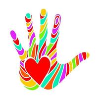 hand met hart concept van liefdadigheid en donatie. vector