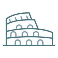 colosseum lijn twee kleuren icoon vector