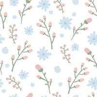 bloemenpatroon. mooie bloemen op een witte achtergrond. bedrukking met kleine roze bloemen. ditsy print. schattig elegant bloemsjabloon voor modieuze printers vector