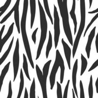 zwart-wit tijger huid naadloze patroon. abstracte zebrahuid, strepenbehang. vector