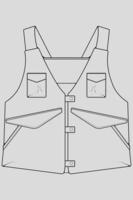 borst vest zak overzicht tekening vector, borst vest zak in een schets stijl, trainers sjabloon overzicht, vectorillustratie. vector