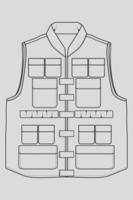 borst vest zak overzicht tekening vector, borst vest zak in een schets stijl, trainers sjabloon overzicht, vectorillustratie. vector