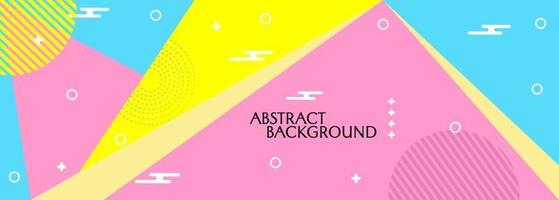 Memphis stijl abstracte geometrische achtergrond en vrolijke kleuren. gebruikt voor bannerontwerp, reclameborden voor evenementen vector