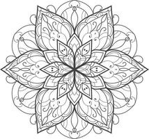 zwart-witte cirkel mandala bloem gratis vector