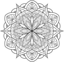 bloem mandala in zwarte en witte achtergrond gratis vector