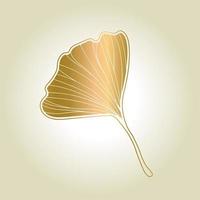 vectorillustratie van ginkgo biloba blad. inkt lijn kunst ontwerp vector