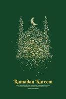 ramadan kareem groen met moskee vector