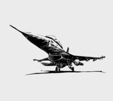 f16 vliegtuig vluchtiger tekenstijl vector