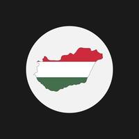 Hongarije kaart silhouet met vlag op witte achtergrond vector