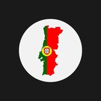 Portugal kaart silhouet met vlag op witte achtergrond vector